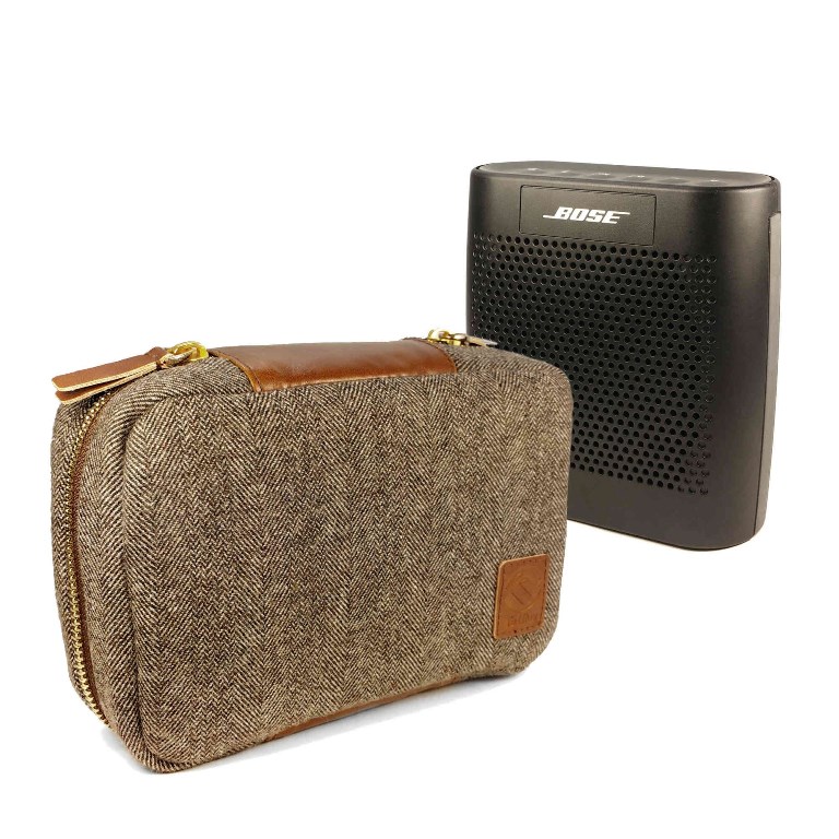 Picture of Tuff Luv C7-18 Herringbone Tweed NFC Travel Case for Bose Soundlink Colour Bluetooth with NFC Tag&#44; Brown