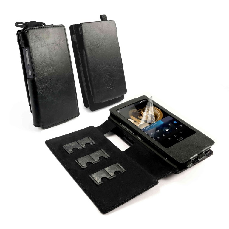Picture of Tuff Luv C11-83 Faux Leather Case Cover for Fiio X7 & E12 Amp MP3 Screen Protector - Black