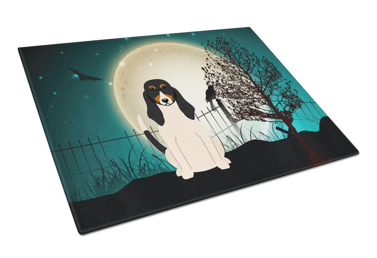 Halloween Scary Swiss Hound Glass Cutting Board - Large