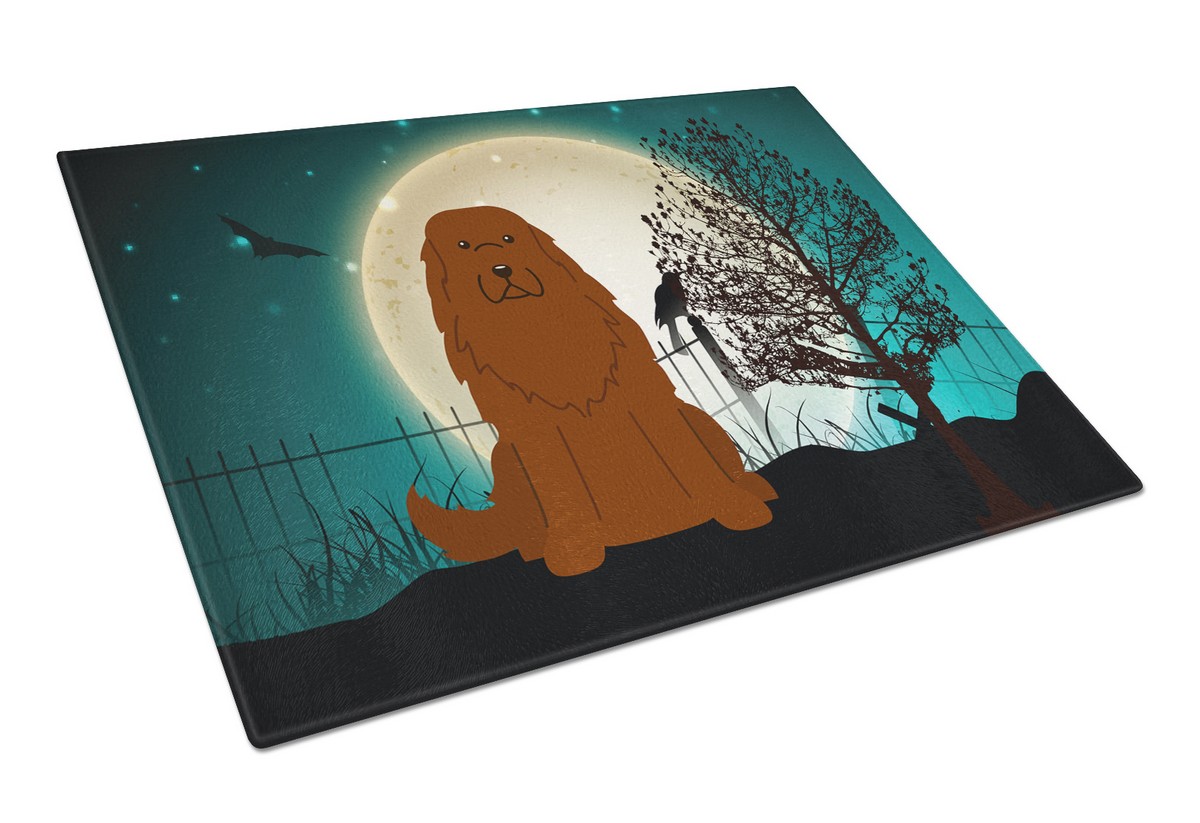 Halloween Scary Caucasian Shepherd Dog Glass Cutting Board - Large