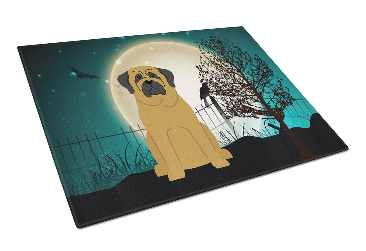Picture of Carolines Treasures BB2208LCB Halloween Scary Mastiff Glass Cutting Board, Large