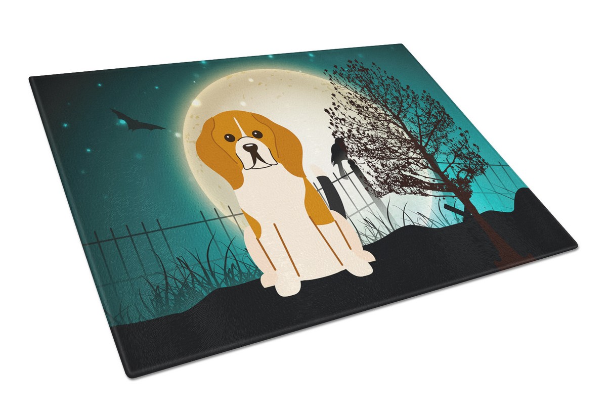 Halloween Scary Beagle Tricolor Glass Cutting Board - Large