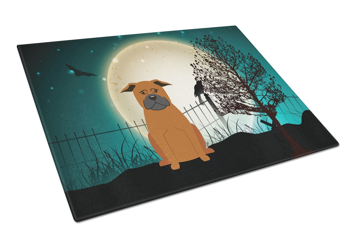 Picture of Carolines Treasures BB2301LCB Halloween Scary Chinese Chongqing Dog Glass Cutting Board, Large
