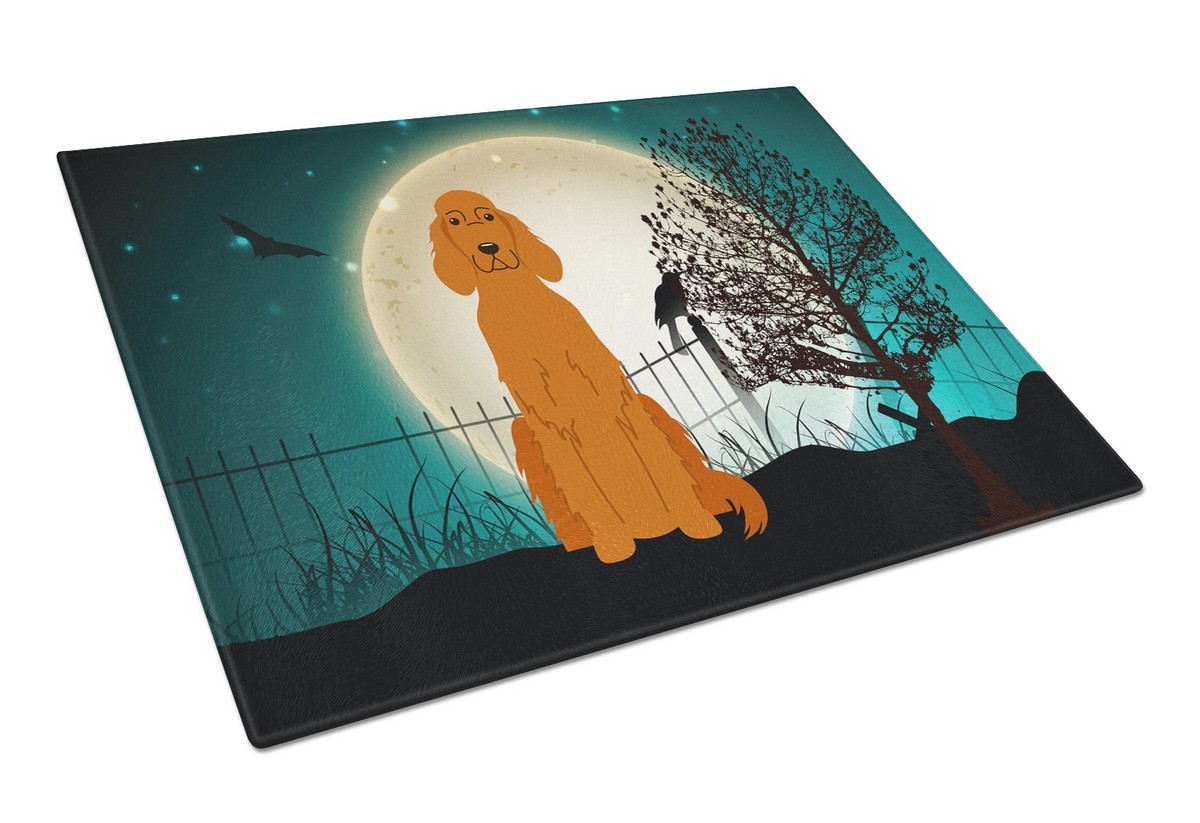 Halloween Scary Irish Setter Glass Cutting Board - Large