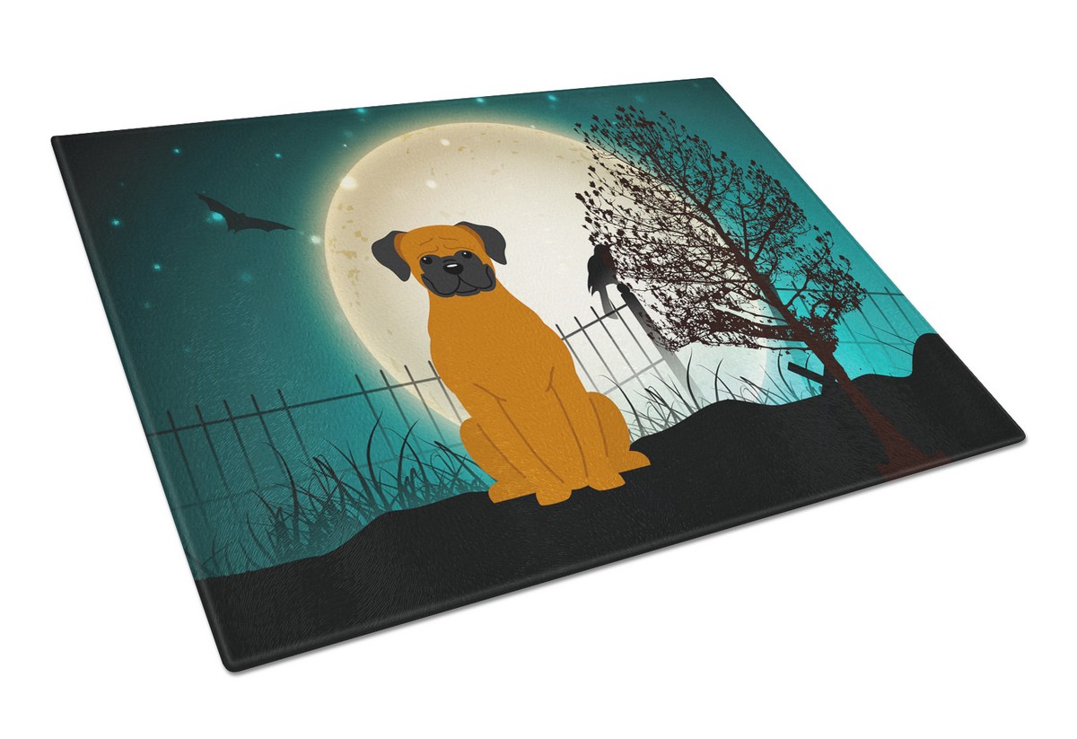 Picture of Carolines Treasures BB2305LCB Halloween Scary Fawn Boxer Glass Cutting Board, Large