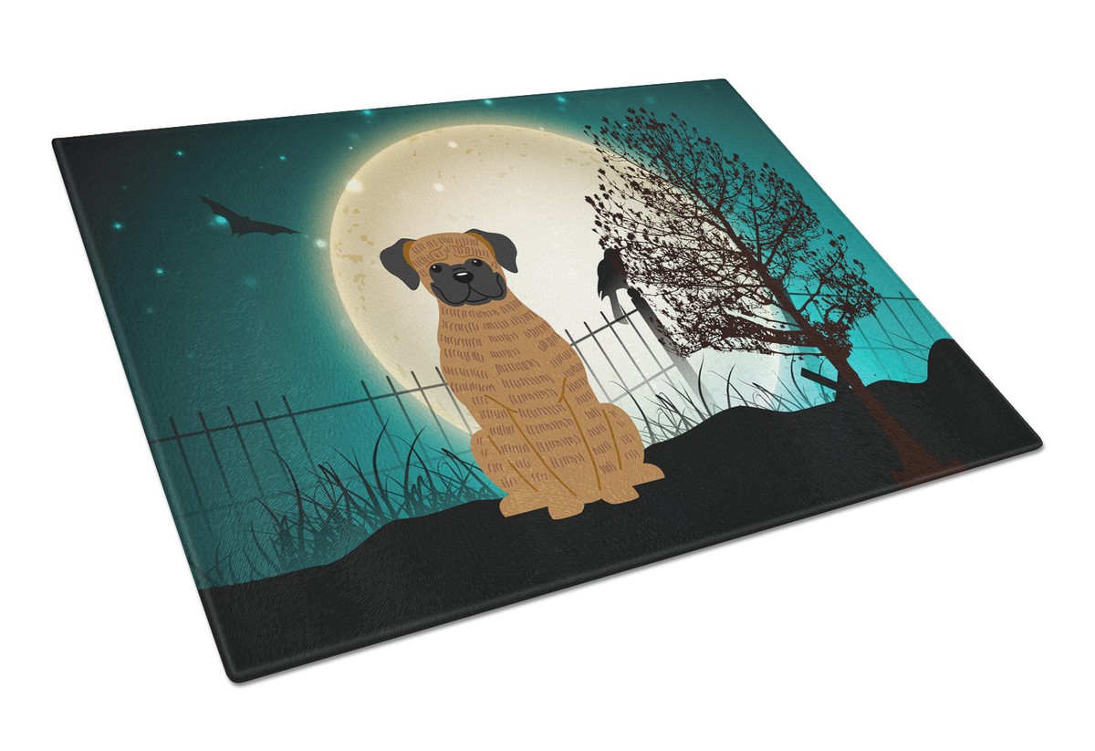 Picture of Carolines Treasures BB2307LCB Halloween Scary Brindle Boxer Glass Cutting Board, Large