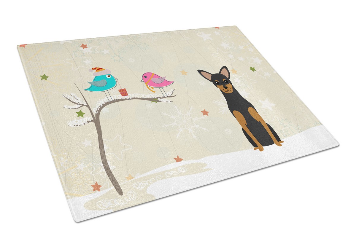 BB2500LCB Christmas Presents Between Friends Manchester Terrier Glass Cutting Board, Large