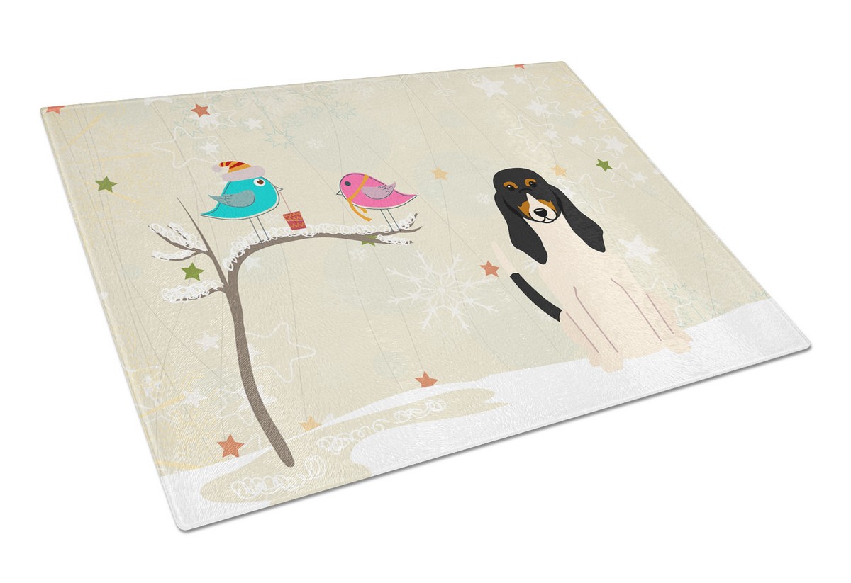 Christmas Presents Between Friends Swiss Hound Glass Cutting Board - Large