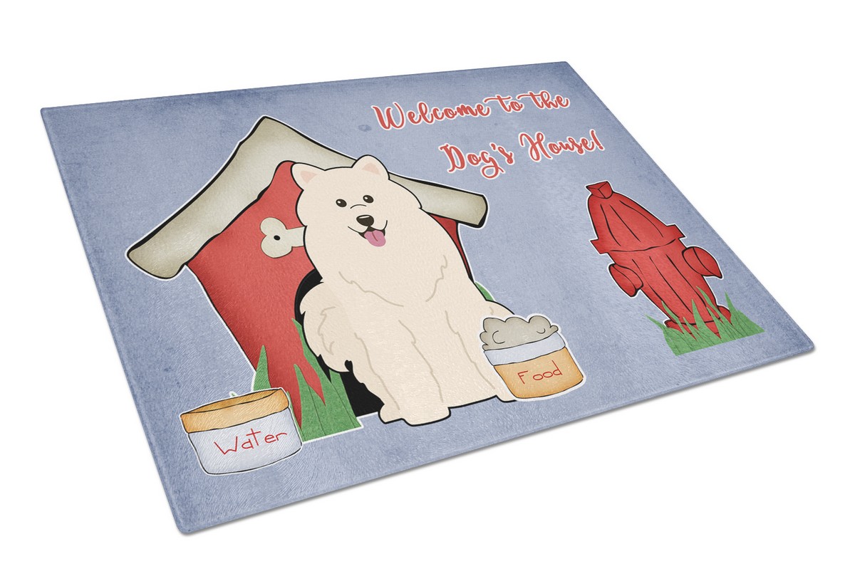 Dog House Collection Samoyed Glass Cutting Board - Large