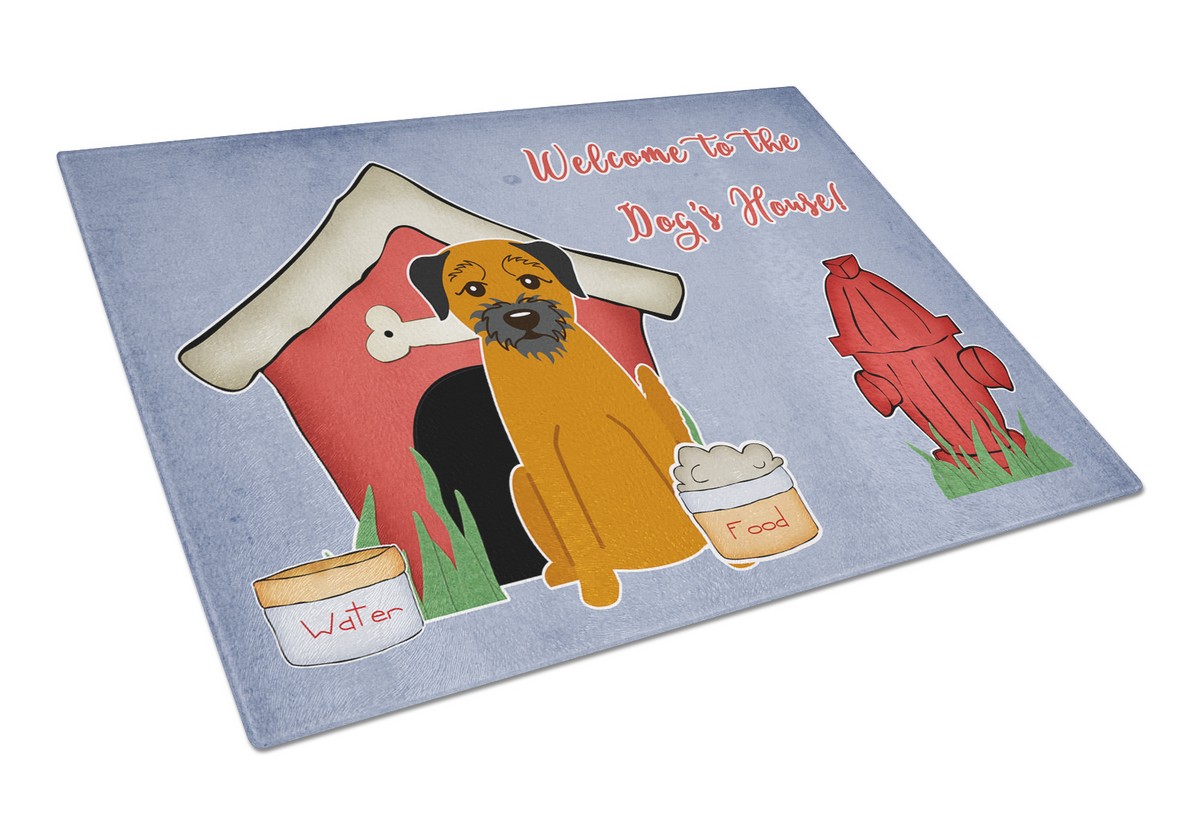 Dog House Collection Border Terrier Glass Cutting Board - Large