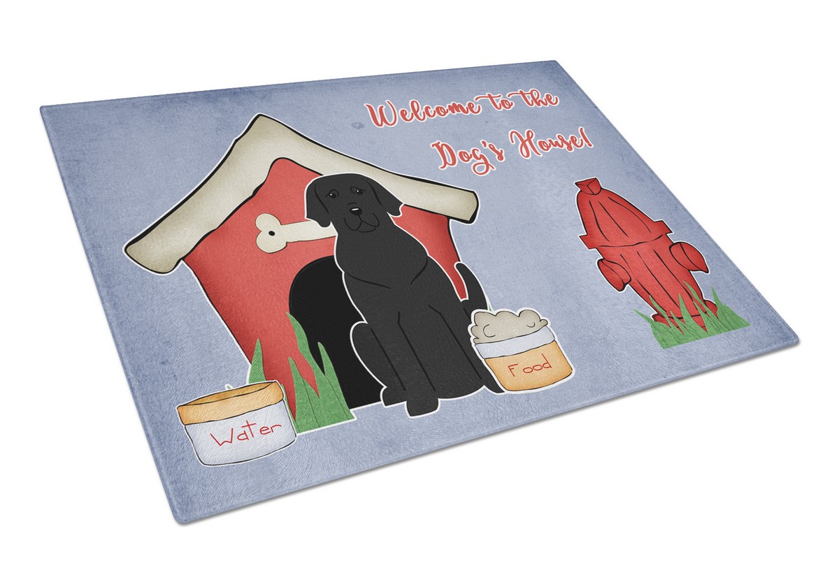 BB2811LCB Dog House Collection Black Labrador Glass Cutting Board, Large