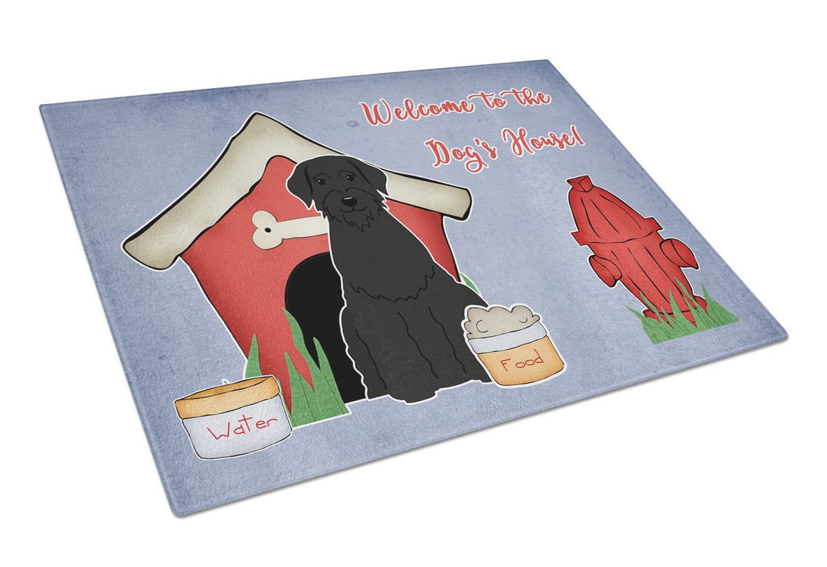 BB2820LCB Dog House Collection Giant Schnauzer Glass Cutting Board, Large