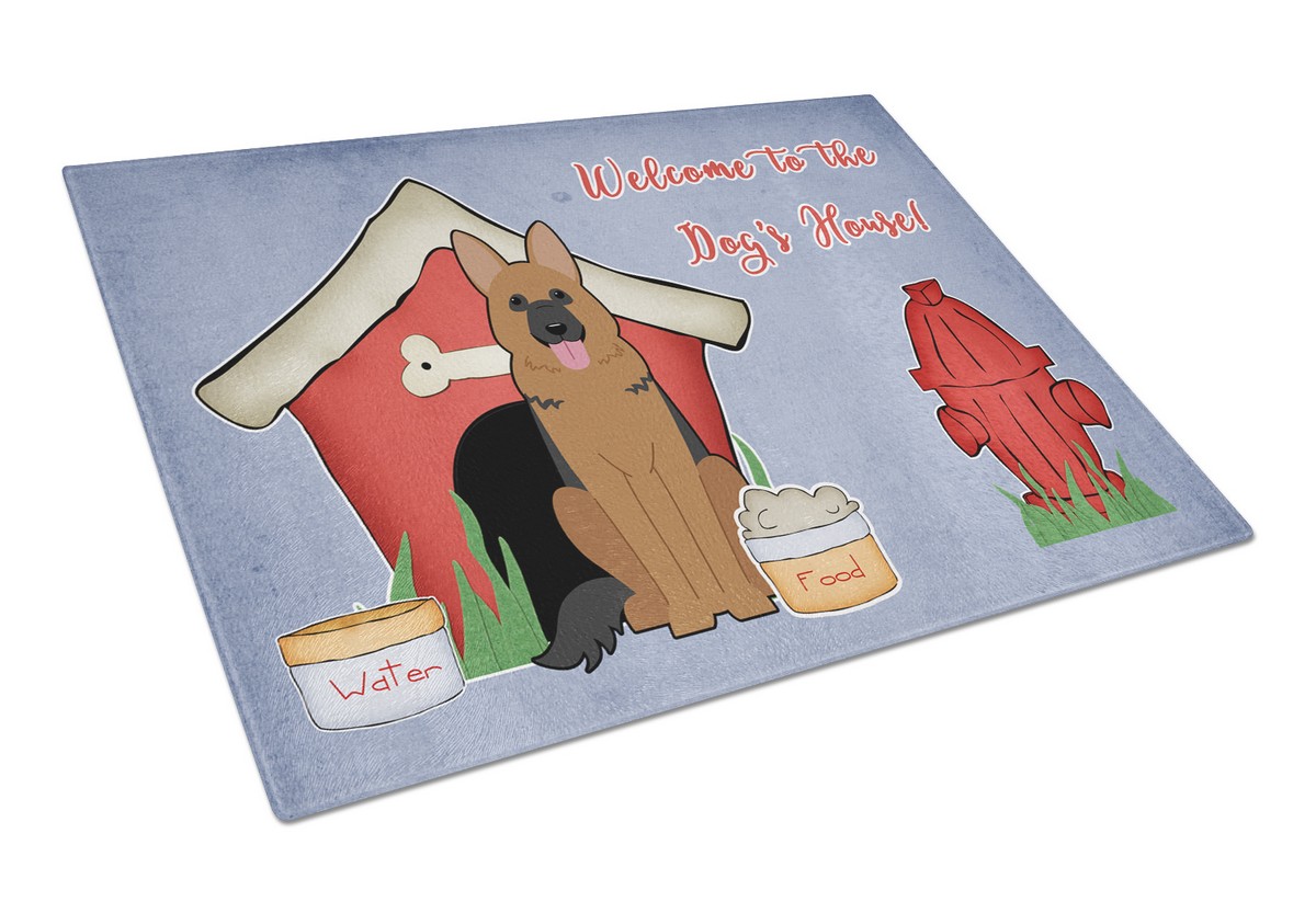 Dog House Collection German Shepherd Glass Cutting Board - Large
