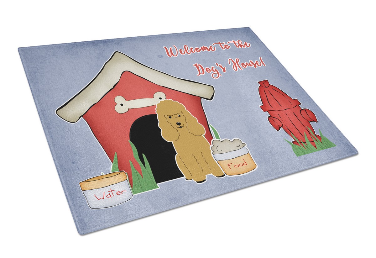 Dog House Collection Poodle Tan Glass Cutting Board - Large