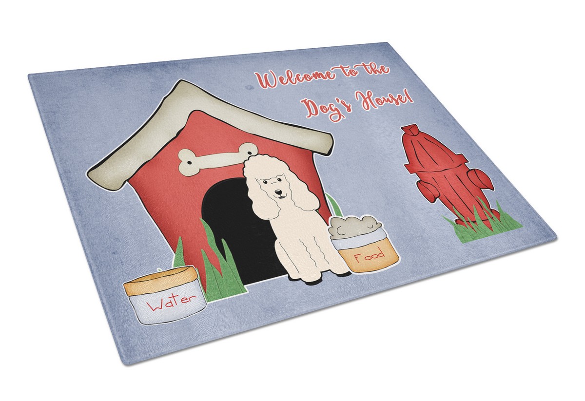Dog House Collection Poodle White Glass Cutting Board - Large