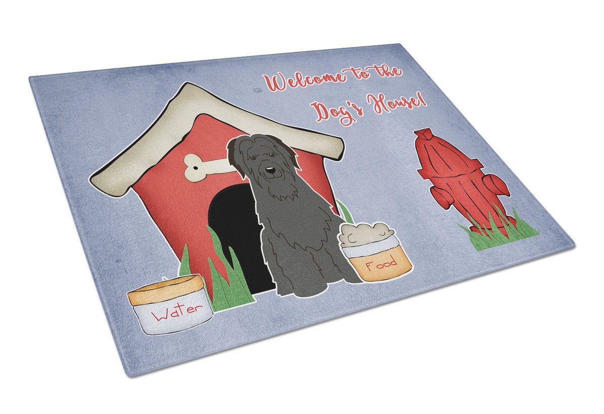 Dog House Collection Briard Black Glass Cutting Board - Large