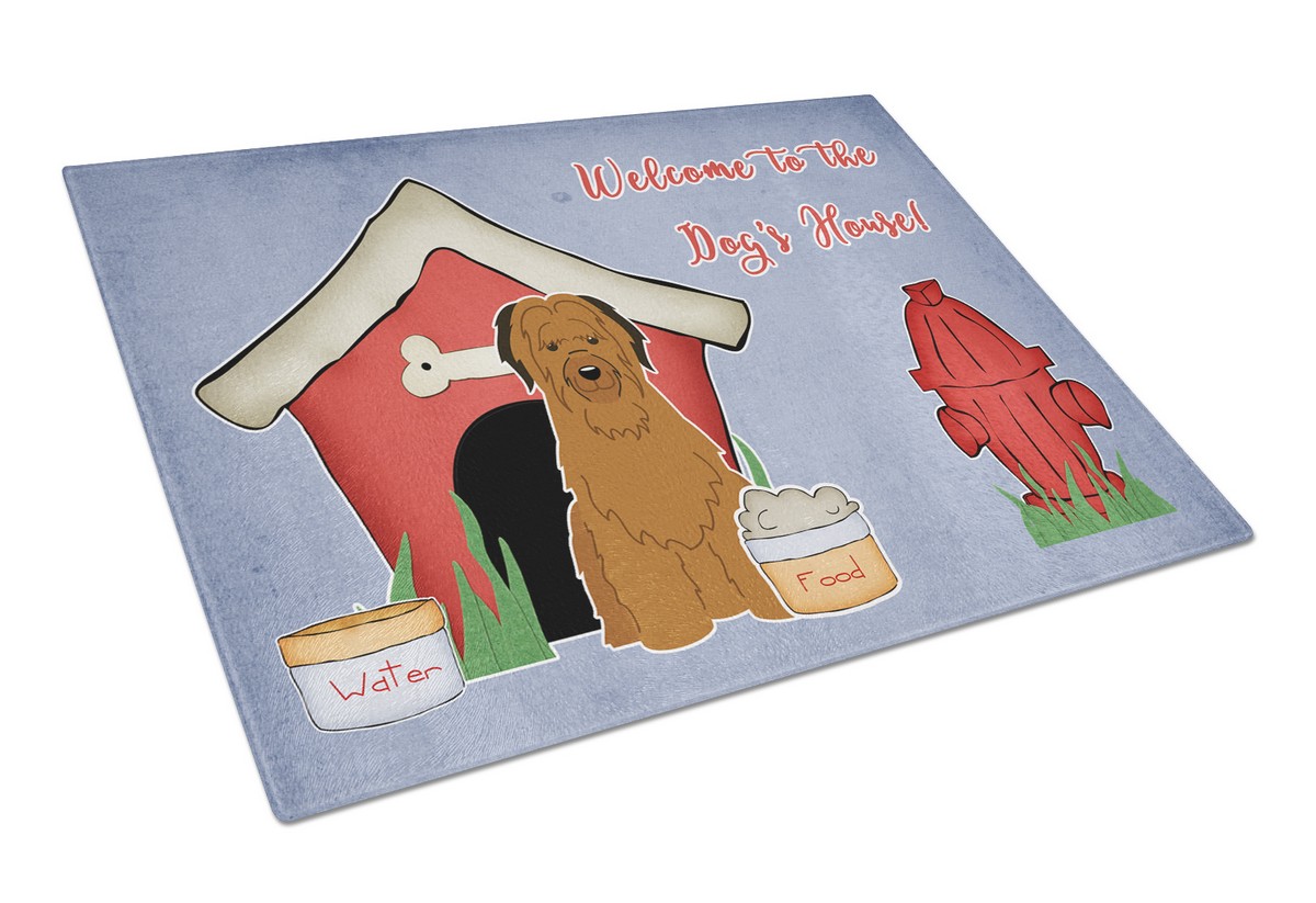 Dog House Collection Briard Brown Glass Cutting Board - Large