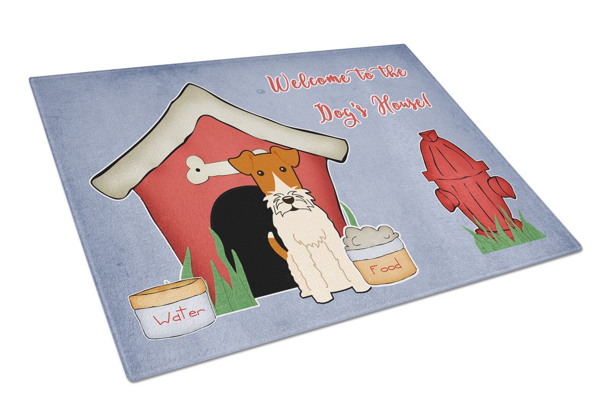 Dog House Collection Wire Fox Terrier Glass Cutting Board - Large