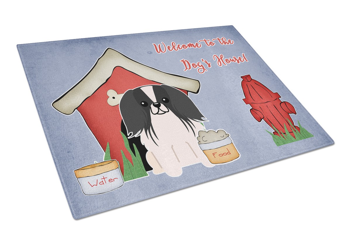 Dog House Collection Pekingnese Black & White Glass Cutting Board - Large