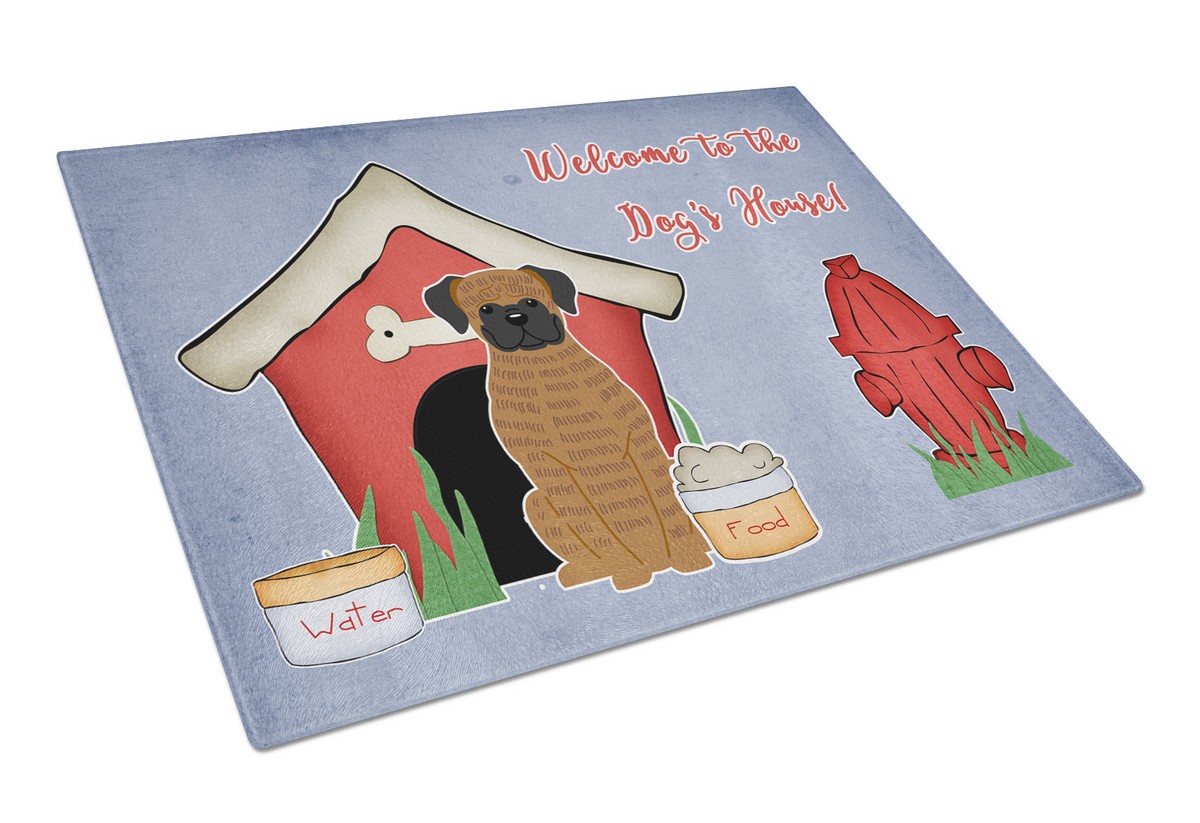 Dog House Collection Brindle Boxer Glass Cutting Board - Large