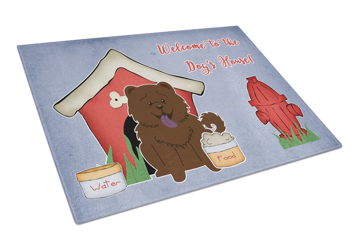 Dog House CollectionChow Chow Chocolate Glass Cutting Board - Large