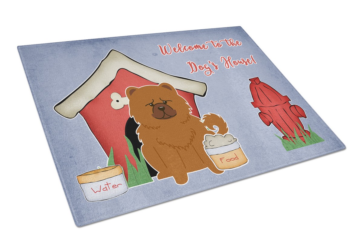Dog House Collection Chow Chow Red Glass Cutting Board - Large