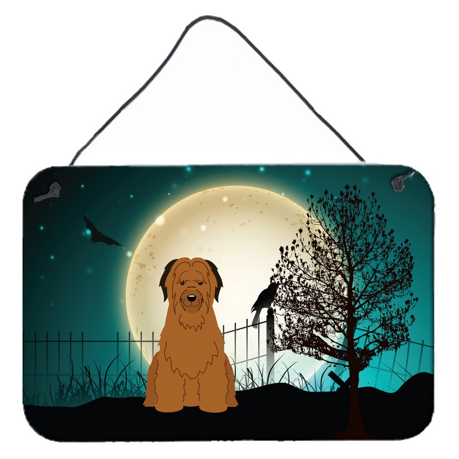 Halloween Scary Briard Brown Wall or Door Hanging Prints