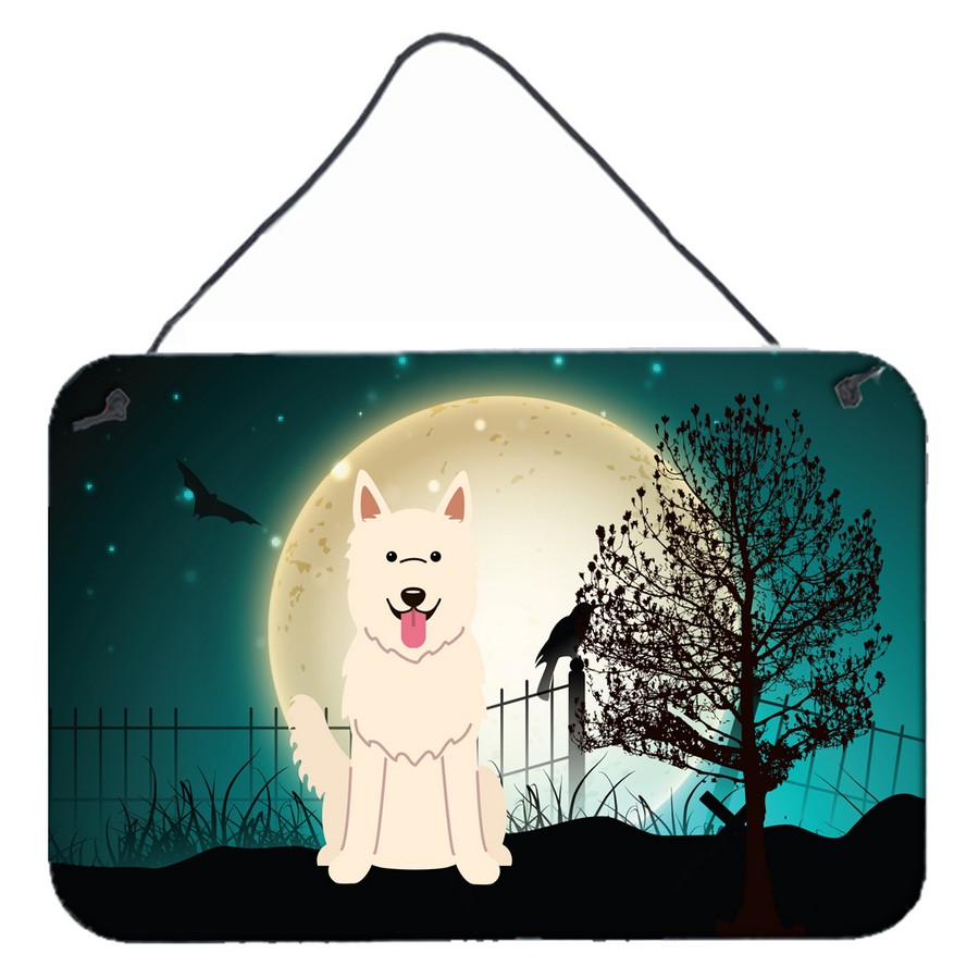 Halloween Scary White German Shepherd Wall or Door Hanging Prints