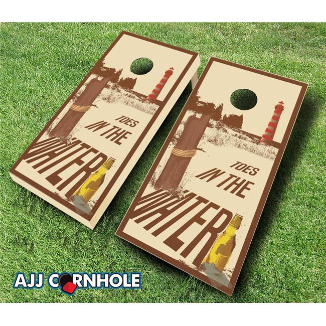 AJJCornhole 107-ToesInTheWater Toes In The Water Theme Cornhole Set with Bags...