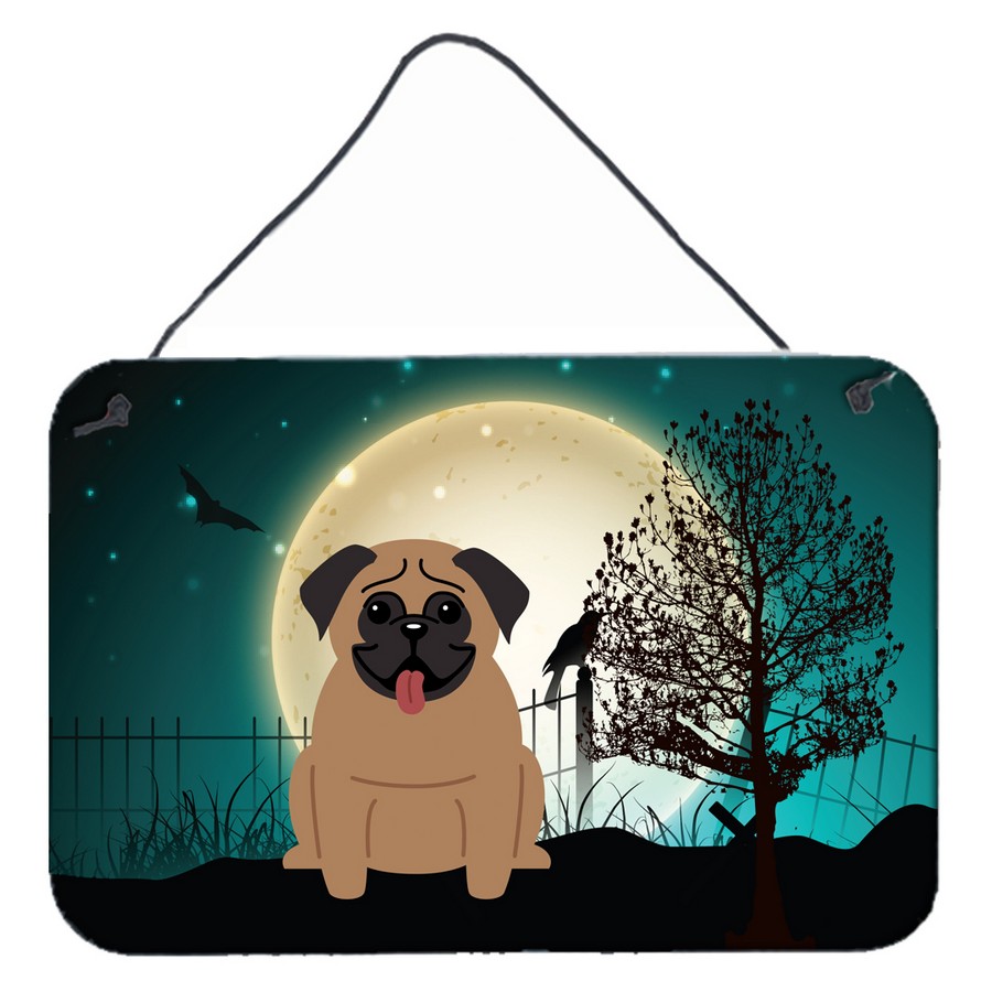 Halloween Scary Pug Brown Wall or Door Hanging Prints