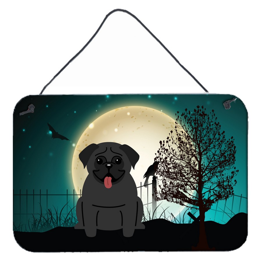 Halloween Scary Pug Black Wall or Door Hanging Prints