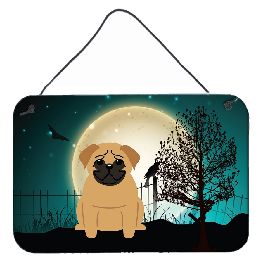 Halloween Scary Pug Brown Wall or Door Hanging Prints