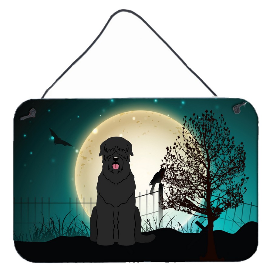 Halloween Scary Black Russian Terrier Wall or Door Hanging Prints