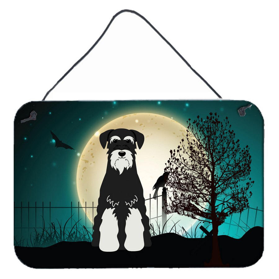 Halloween Scary Standard Schnauzer Salt & Pepper Wall or Door Hanging Prints