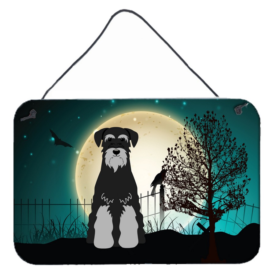 Halloween Scary Standard Schnauzer Black & Grey Wall or Door Hanging Prints