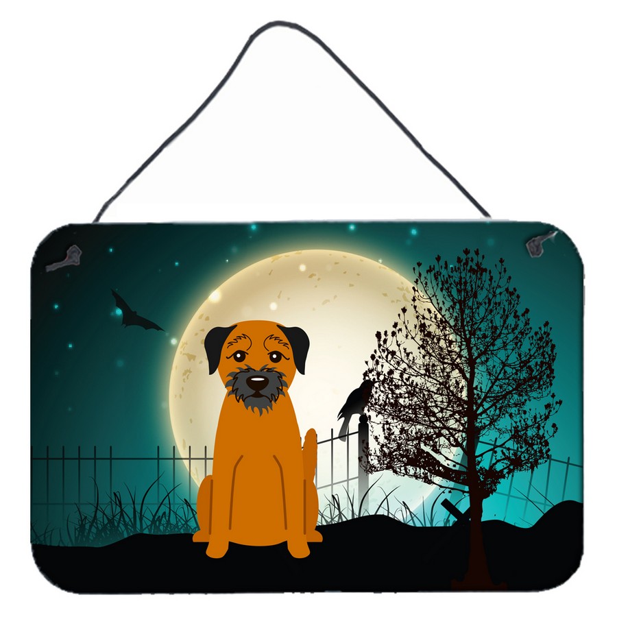Halloween Scary Border Terrier Wall or Door Hanging Prints