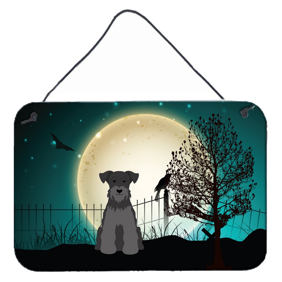 Halloween Scary Miniature Schanuzer Black Wall or Door Hanging Prints