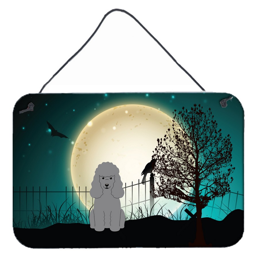 Halloween Scary Poodle Silver Wall or Door Hanging Prints