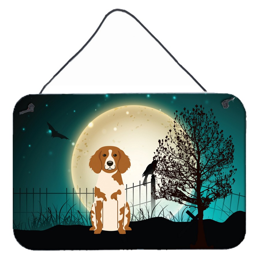 Halloween Scary Brittany Spaniel Wall or Door Hanging Prints