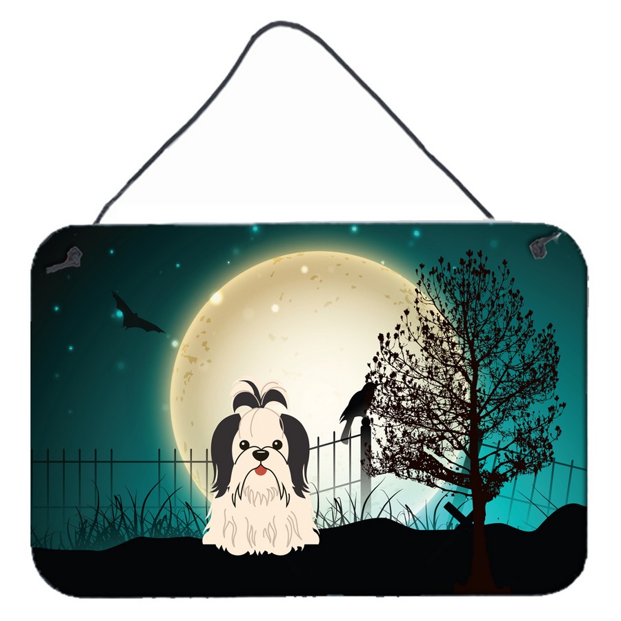 Halloween Scary Shih Tzu Black & White Wall or Door Hanging Prints