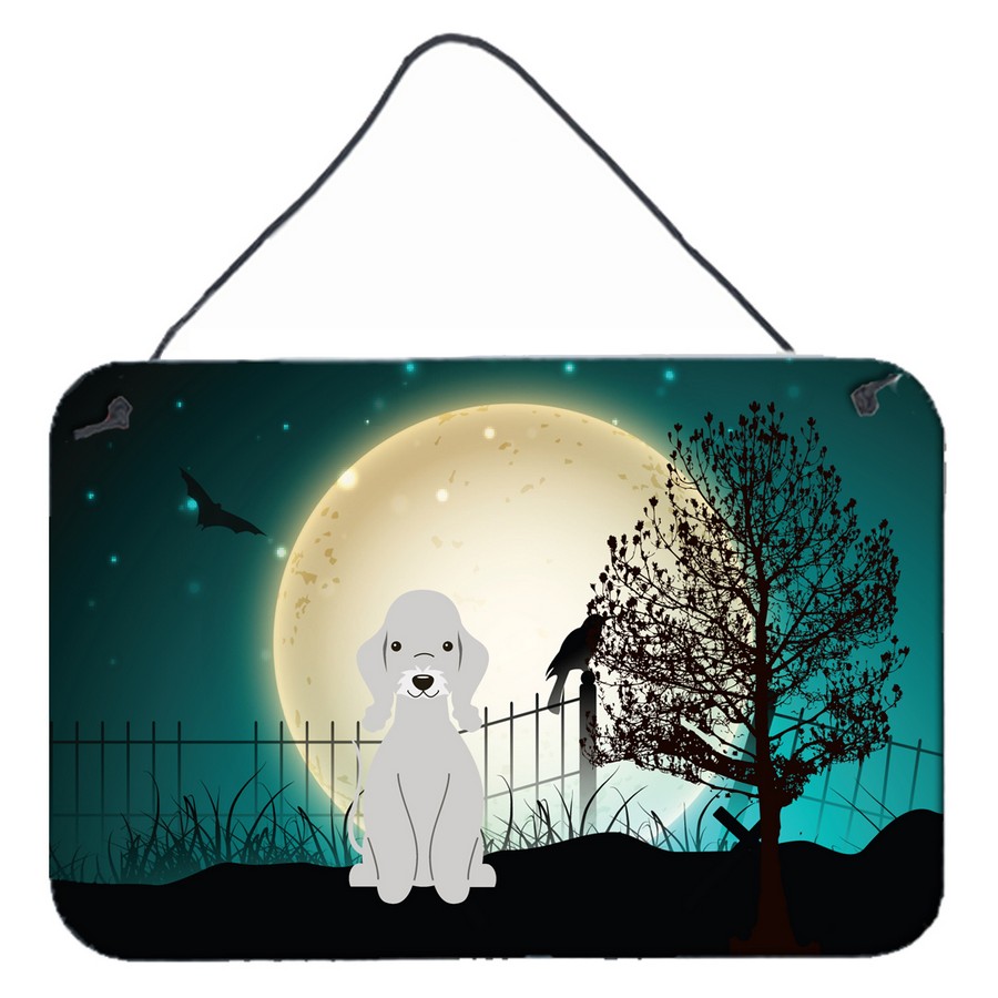 Halloween Scary Bedlington Terrier Blue Wall or Door Hanging Prints