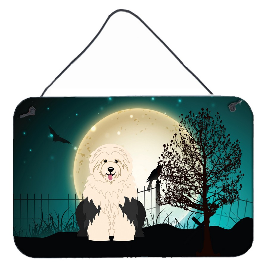 BB2286DS812 Halloween Scary Old English Sheepdog Wall or Door Hanging Prints