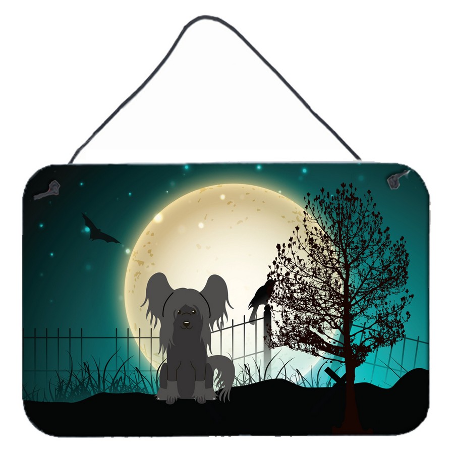 Halloween Scary Chinese Crested Black Wall or Door Hanging Prints