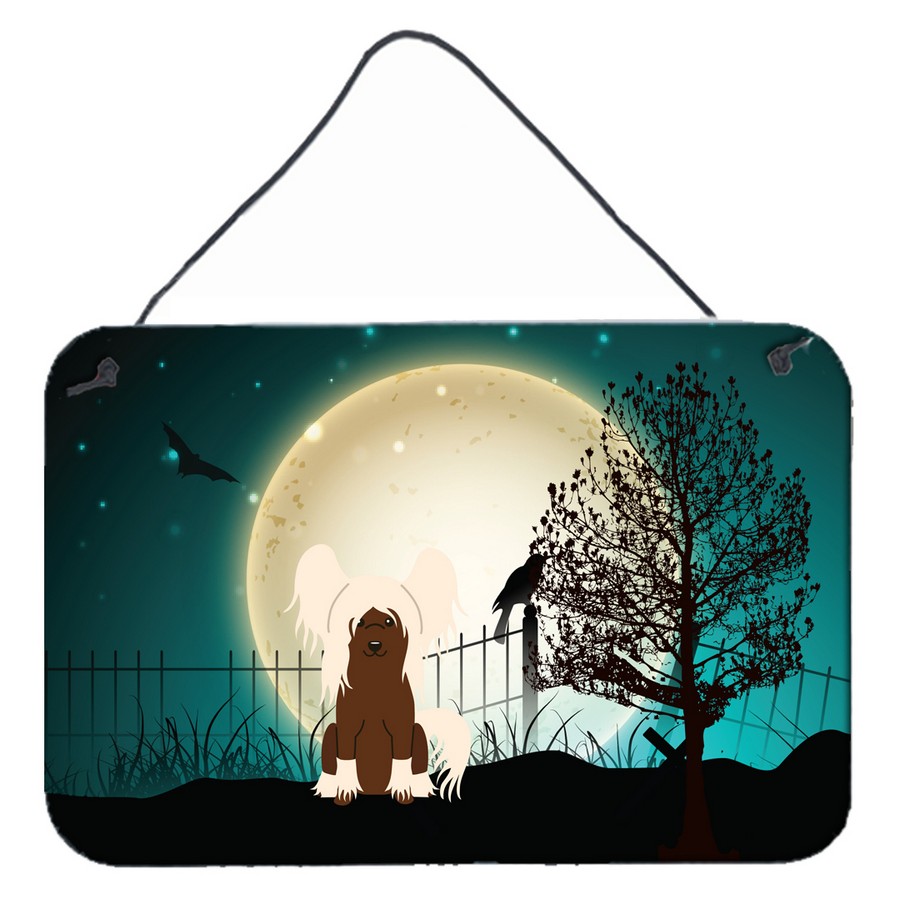Halloween Scary Chinese Crested Cream Wall or Door Hanging Prints