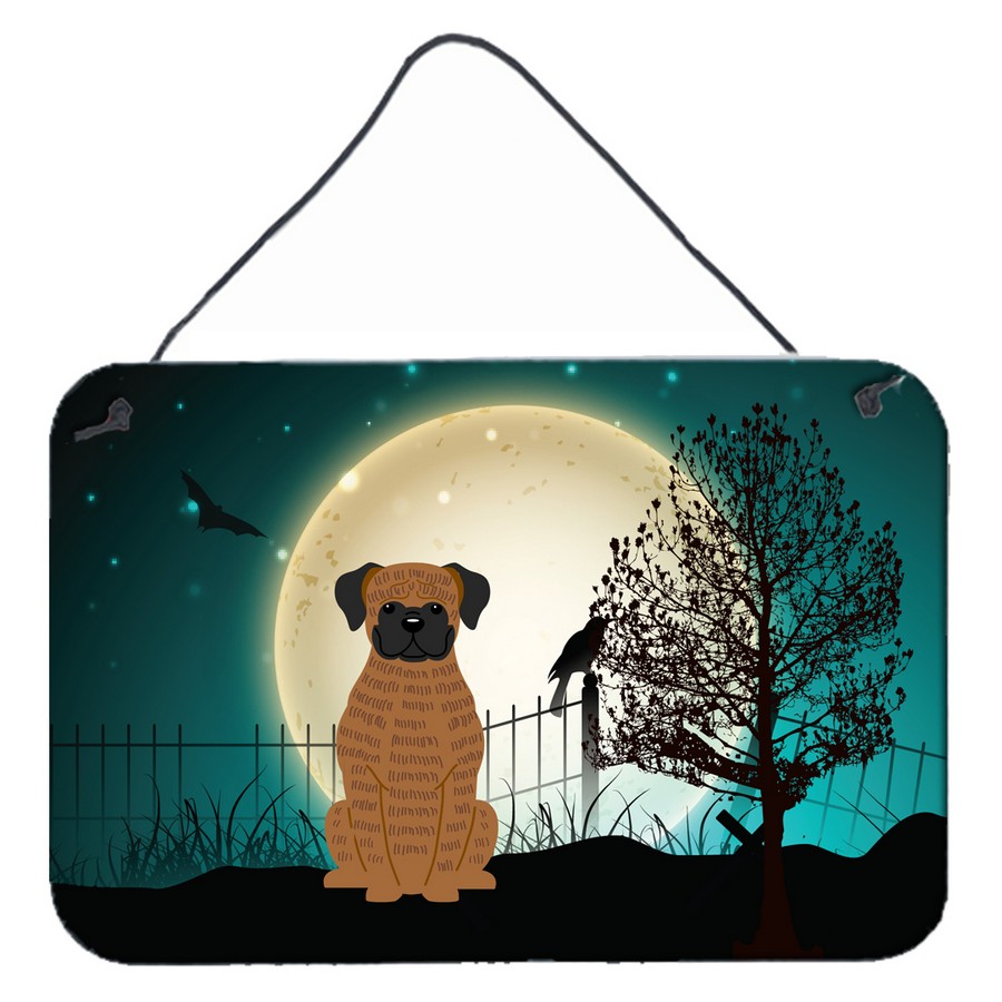 Halloween Scary Brindle Boxer Wall or Door Hanging Prints