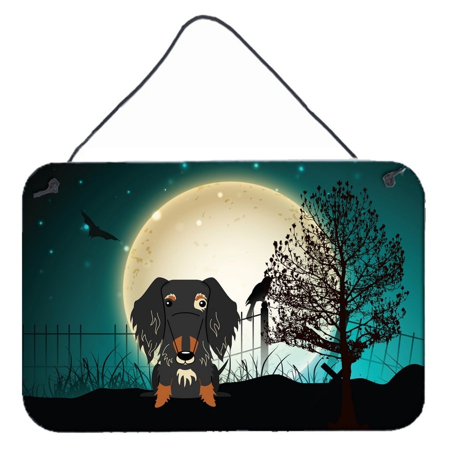 Halloween Scary Wire Haired Dachshund Dapple Wall or Door Hanging Prints