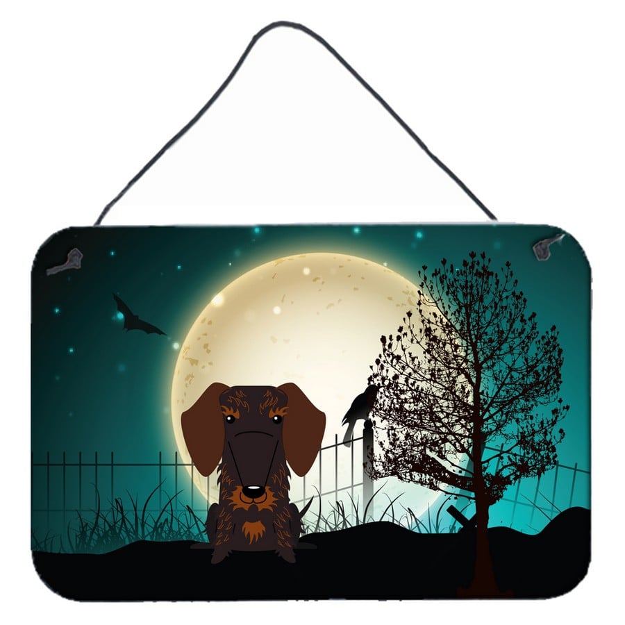 Halloween Scary Wire Haired Dachshund Chocolate Wall or Door Hanging Prints