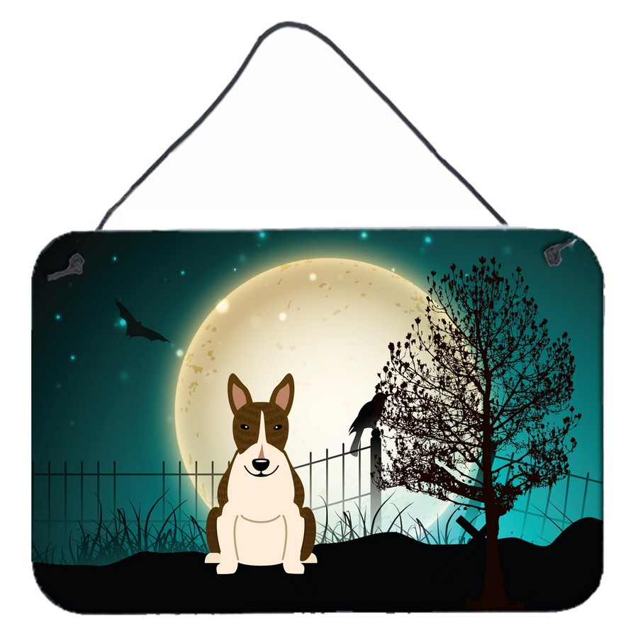Halloween Scary Bull Terrier Dark Brindle Wall or Door Hanging Prints