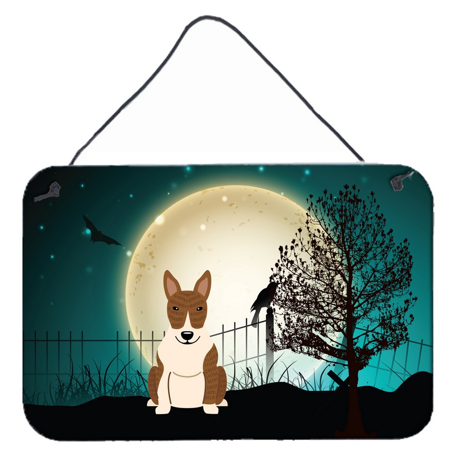 Halloween Scary Bull Terrier Brindle Wall or Door Hanging Prints