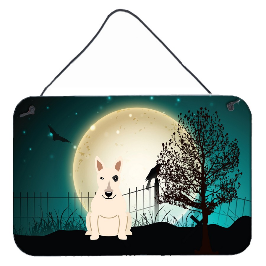 Halloween Scary Bull Terrier White Wall or Door Hanging Prints